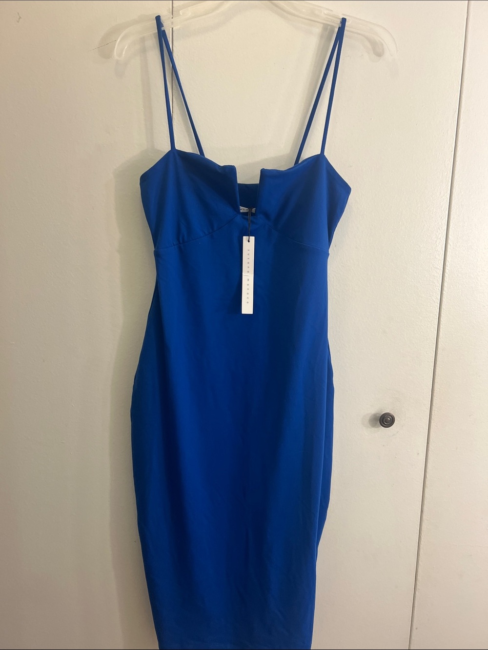 Blue Spaghetti-Strap Midi Dress sasana Monaco medium